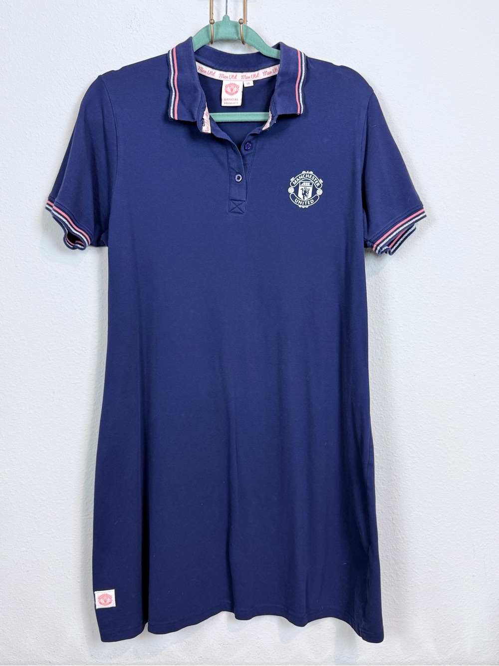 Vintage Manchester United Blue Polo Dress 1997 16